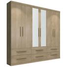 Guarda-Roupa 6 Portas Casal Édez Pegasus, Espelhos, Amêndoa Guarda-Roupa 6 Portas Casal Édez Pegasus, Espelhos, Amêndoa