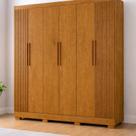 Guarda-roupa 6 Portas com Acabamento Ripado Malibu New