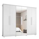 Guarda Roupa 6 Portas com Espelho 271cm Canada RV Móveis Branco Guarda Roupa 6 Portas com Espelho 271cm Canada RV Móveis Branco