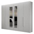 Guarda Roupa 6 Portas Diamante Gold com Espelho Branco Leifer Móveis Guarda Roupa 6 Portas Diamante Gold com Espelho Branco Leifer Móveis