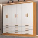 Guarda-roupa 6 Portas e 12 Gavetas New Mônaco