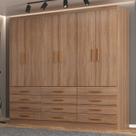 Guarda-roupa 6 Portas e 12 Gavetas New Mônaco