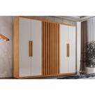 Guarda Roupa 6 Portas e 2 Gavetas Cairo Naturale/Off White - Rufato