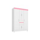 Guarda Roupa 6 Portas e 2 Gavetas Ecom II Branco/Rosa - Demóbile