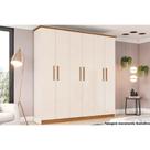 Guarda Roupa 6 Portas e 3 Gavetas Cover Off White/Nature - Henn