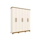 Guarda Roupa 6 Portas e 3 Gavetas Cover Off White/Nature - Henn