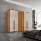 Guarda-Roupa 6 Portas e 4 Gavetas 100% MDF Premier Marrom/Marrome/Off White