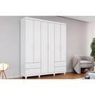 Guarda Roupa 6 Portas e 4 Gavetas c/ Pés Canadá Plus Branco - Conquista Guarda Roupa 6 Portas e 4 Gavetas c/ Pés Canadá Plus Branco - Conquista