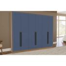 Guarda Roupa 6 Portas e 4 Gavetas Valência Freijo/Azul - Politorno Guarda Roupa 6 Portas e 4 Gavetas Valência Freijo/Azul - Politorno