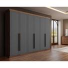 Guarda Roupa 6 Portas e 6 Gavetas Capri 1159 Freijo c/ Cinza Titanio - Carraro