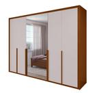 Guarda Roupa 6 Portas Espelho Easy Space Frassino/Off White