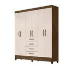 Guarda Roupa 6 Portas New Avaí Castanho Wood Baunilha 896391 Moval