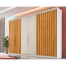 Guarda Roupa 6 Portas Potente c 6 Gavetas e c 4 Ripadas Off White Peroba Europa