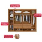 Guarda Roupa 6 Portas S/ Espelho Easy Space Amendoa Clean