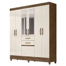 Guarda Roupa 7 Portas com Espelho New Mafra Castanho Wood Baunilha 897391 Moval