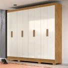 Guarda Roupa 8 Portas 4 gavetas 2,36m Moval Diplomata Freijo / Off White