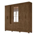 Guarda Roupa 8 Portas com Espelho San Lorenzo Plus Castanho Wood 941331 Moval Guarda Roupa 8 Portas com Espelho San Lorenzo Plus Castanho Wood 941331 Moval