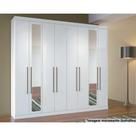 Guarda Roupa 8 Portas e 4 Gavetas c/ Espelho Master Vip 8.4 Branco - Santos Andirá
