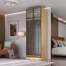 Guarda Roupa 81cm c/ 2 Portas Reflecta e Led 100% MDF