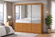 Guarda Roupa 9 Gavetas 3 Portas Espelhado Sunset-Grand Line