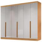 Guarda Roupa Alvorada Casal 6 Portas 6 Gavetas Bianchi Cor Nature Off White