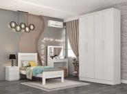 Guarda Roupa Amsterdam 4 Portas Tcil Cor Neve