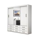 Guarda Roupa Anjos Plus 3 Portas 9 Gavetas Carioca Branco