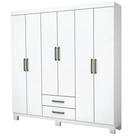Guarda Roupa Aries Casal 6 Portas 2 Gavetas Carioca Cor Branco