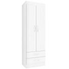Guarda Roupa Atalaia 2 Portas 2 Gavetas Solteiro Evidencia Cor Branco