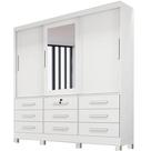 Guarda Roupa Athenas Bianchi Casal 3 Portas 9 Gavetas Cor Branco