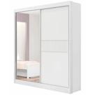 Guarda Roupa Athenas Ripado Solteiro 2 Portas 3 Gavetas D Doro Cor Branco