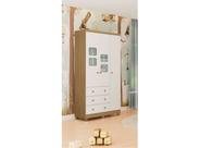 Guarda Roupa Bebê Moveis Peroba Uli 03 portas 100% MDF