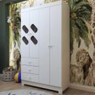 Guarda-Roupa Bebê Submarino 4 Portas 3 Gavetas Branco - Panorama Móveis