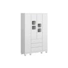 Guarda Roupa Bebê Uli c/ 4 Portas e 3 Gavetas Branco - Peroba
