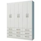 Guarda Roupa Bergamo Evidencia Casal 6 Portas 9 Gavetas Cor Branco