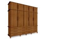 Guarda Roupa Berlim 5 Portas 12 Gavetas Amêndoa - Luapa Moveis