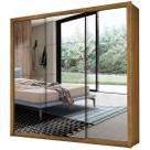 Guarda Roupa Berlim Todo Espelhado Casal 3 Portas 4 Gavetas Cor Cinamomo