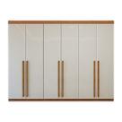 Guarda-Roupa Bertha 6 Portas Amêndoa e Off White Da Lopas 230x270x51