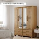 Guarda Roupa Bipartido 4 Portas e 4 Gavetas Linha Ouro Finestra Móveis Madeira Maciça