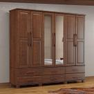Guarda-Roupa Bipartido 6 Portas 6 Gavetas Ouro Café Madeira Pinus - Finestra