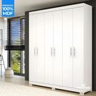 Guarda Roupa Branco Solteiro CAsal Lana 06 Portas100% MDF - ACP Móveis