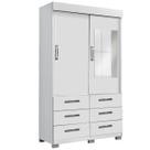 Guarda Roupa Buzios Com Espelho Solteiro 2 Portas 6 Gavetas Rud Rack Cor Branco Guarda Roupa Buzios Com Espelho Solteiro 2 Portas 6 Gavetas Rud Rack Cor Branco