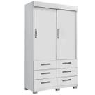 Guarda Roupa Buzios Sem Espelho Solteiro 2 Portas 6 Gavetas Rud Rack Cor Branco
