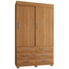Guarda Roupa Buzios Sem Espelho Solteiro 2 Portas 6 Gavetas Rud Rack Cor Cedro