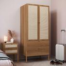 Guarda Roupa c/ 2 Portas e 2 Gavetas 180x80cm Pés em Madeira