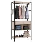 Guarda-Roupa Cabideiro 2 Gavetas Nichos Prateleiras Aço Carbono MDF BP Pérsia