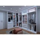 Guarda Roupa Canto 6 Gavetas, 6 Cabideiros Branco Branco