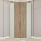 Guarda Roupa Canto Closet Modulado 2 Portas 3 Gavetas Led Predileto