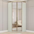 Guarda Roupa Canto Closet Modulado 2 Portas e 3 Gavetas com Espelho e LED Marrom/Areia HP/Jequitiba Guarda Roupa Canto Closet Modulado 2 Portas e 3 Gavetas com Espelho e LED Marrom/Areia HP/Jequitiba