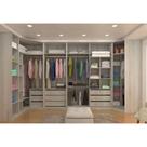 Guarda Roupa Canto Closet sem Portas 5 Peças, 9 Gavetas, 5 Cabideiros Prime Luciane Móveis